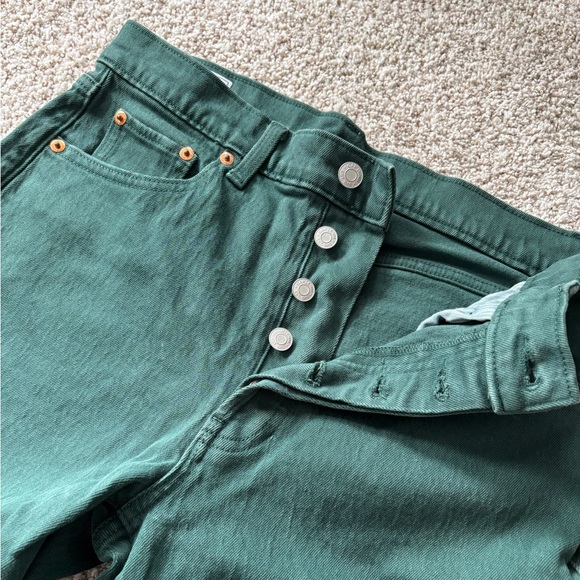 GAP Cheeky Straight High Rise Green Jeans Button Fly Size 28/7 Long - Picture 6 of 9